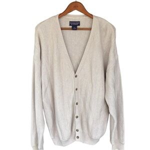Roundtree & Yorke Men's Beige Cardigan Sweater